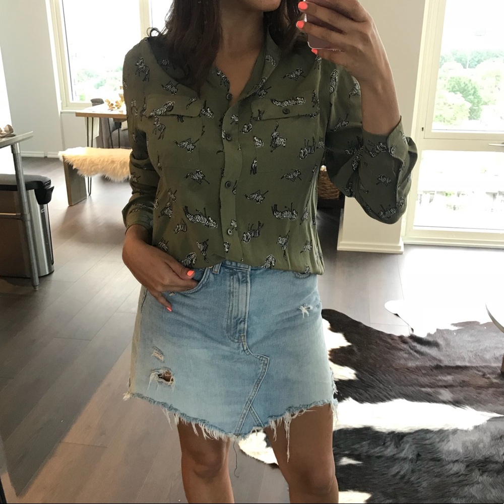 C. Wonder patterned silk blouse